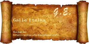 Galle Etelka névjegykártya